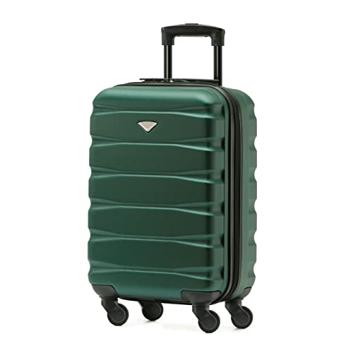 Flight Knight Lightweight 4 Wheel ABS Hard Case Small Suitcase Approved for Over 100 Airlines Including easyJet, British Airways, Ryanair, Jet2, Emirates & Many More - Carry On 55x35x20cm