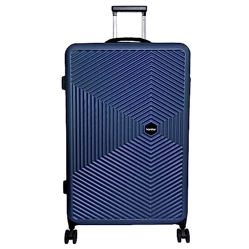 Karabar Extra Large Hard Shell Luggage Suitcase Bag XL 76 cm 4 kg 100 litres 4 Spinner Wheels Number Lock, Seashell Dark Blue