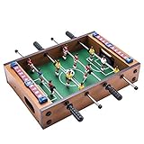 Table Football, Mini Foosball Table Soccer Tabletops Football Table Games for Kids, Wooden Football Table Game Accessories for Family Indoor & Outdoor Entertainment