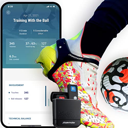 Playermaker Smart Football Tracker Analyzer, Measures Physical and Technical Game Activity, Advanced Than GPS Football Performance Tracker, Annual Subscription Included, Large