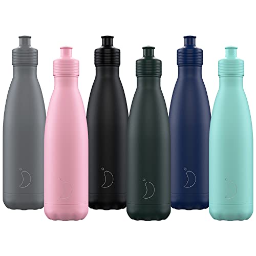 Chilly's Original Sports Bottles - BPA-Free Stainless Steel Reusable Water Bottle - Keeps Cold, Double Walled, Vacuum Insulated - Dishwasher Safe Lid - 500ml - Pastel Green