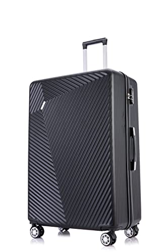 FLYMAX XL 32' Extra Large 4 Wheel Suitcases Spinner Lightweight Luggage ABS Travel Cases Black