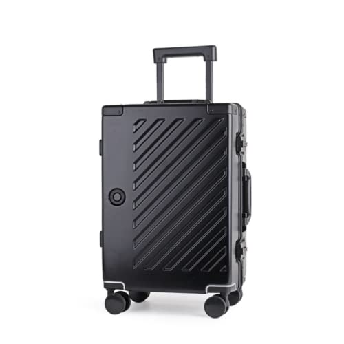 JLY 100% Polycarbonate Zipperless Luggage, Double TSA Locks Suitcase Hardside 4 Spinner Wheels, Aluminium Alloy Handle, Flight Checked Travel Case, Large, Black