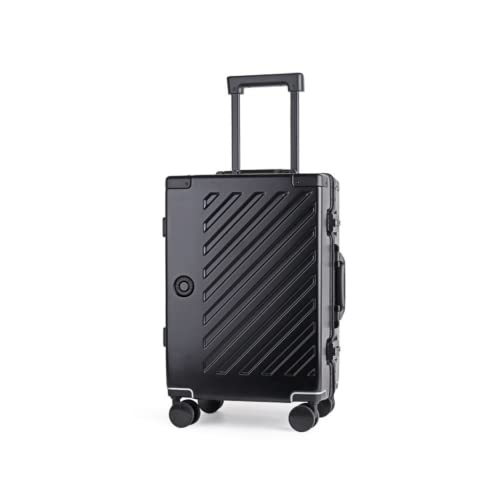 JLY 100% Polycarbonate Zipperless Luggage, Double TSA Locks Suitcase 20 inch Hardside 4 Spinner Wheels, Aluminium Alloy Handle, Flight Cabin Carry-on Travel Case. (Black)