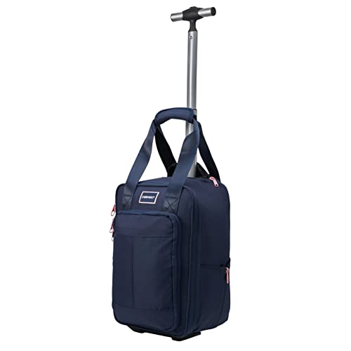 Cabin Max Narvik 2.0 Stowaway 20L Trolley Case 40x20x25 cm for Ryanair Under Seat Cabin Bag (Navy/Pink)