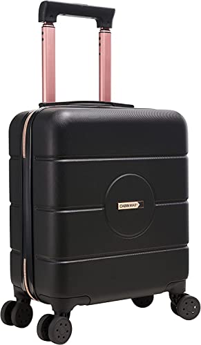 Cabin Max 45x36x20cm Seville Suitcase 4 Wheel Luggage Cabin Bags Suitable for Easyjet Under Seat (Black and Rose 30L)