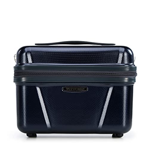 WITTCHEN Explorer line Cosmetic Travel Case Toiletry Bag Hard Shell Polycarbonate High-Strength Plastic Honeycomb Structure Size XS Navy Blue