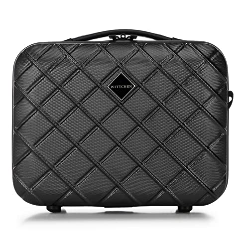 WITTCHEN Classic Collection Beauty Case Cosmetic Bag Small Luggage ABS Hard Shell Size XS Steel-Black