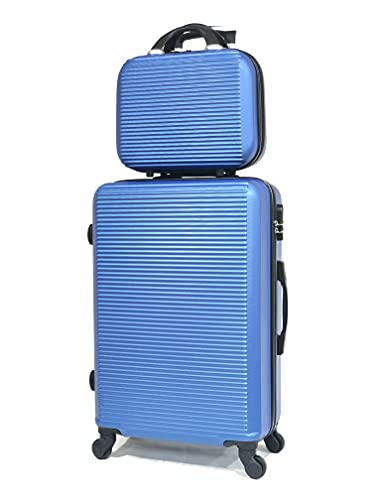 Frenchy - 24 Inch Luggage with Vanity Case - 5859 Blue