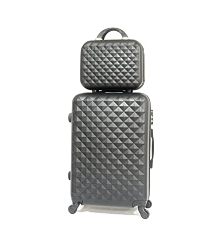 Frenchy - 24 Inch Luggage with Vanity Case - 5802 Black