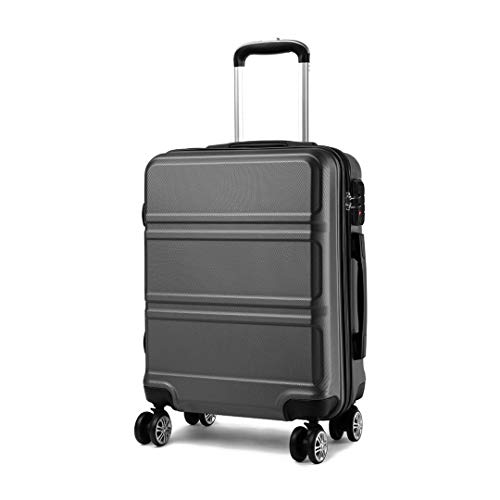 Kono Medium 24 Inch Luggage Lightweight ABS Hard Shell Trolley Travel Case with TSA Lock and 4 Wheels Fashion Suitcase 2 Year Warranty Durable (24', Grey)