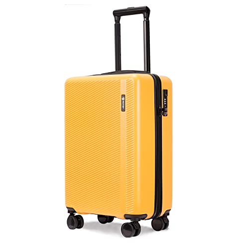 GinzaTravel Lightweight Suitcase ABS Hard Shell Case Suitcases with TSA Lock 4 Wheels Carry-on Hand Luggage for Travel Medium(68cm 65L) Yellow