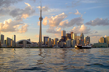 View of Toronto skyline from Toronto Harbour. ...