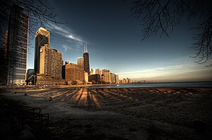 Chicago from across Lake Michigan.