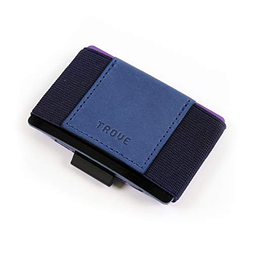 TROVE Swift: Navy Slim Minimalist Leather Wallet and Card-case